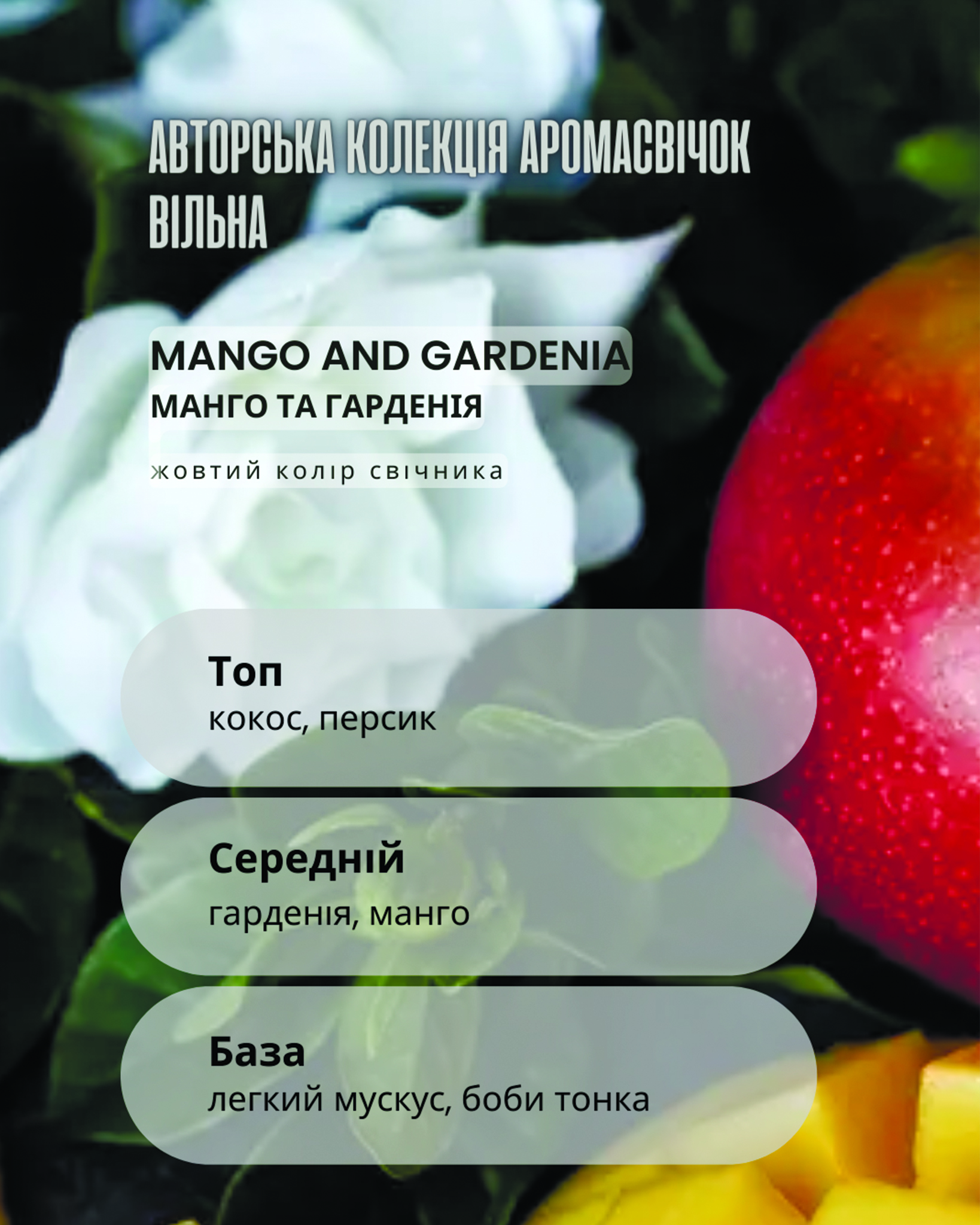 свічка аромат манго гарденія купити свічка аромат манго гарденія купити